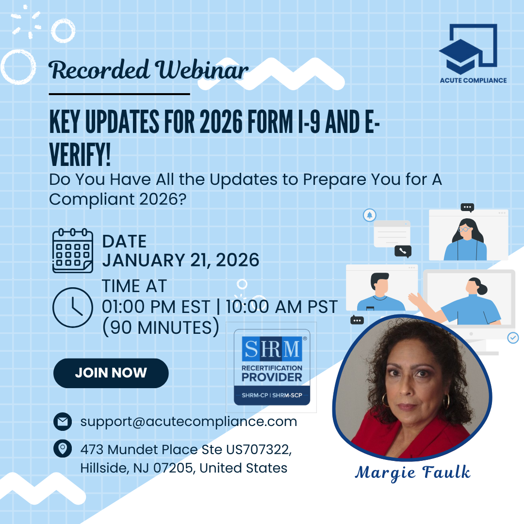 Key Updates for 2026 Form I-9 and E-Verify!