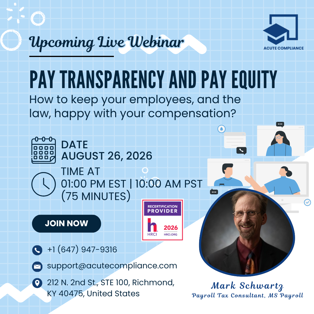 Pay Transparency and Pay Equity – How to keep your employees, and the law, happy with your compensation - Acute Compliance Solutions LLC